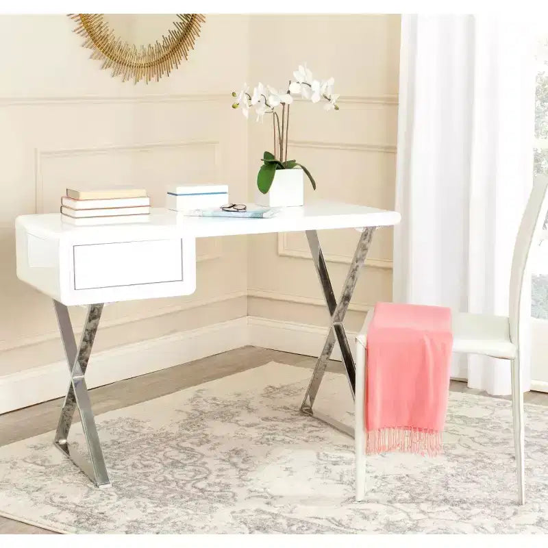 Bureau Hanover - FOX2207 - Blanc/Chrome - Safavieh Couture