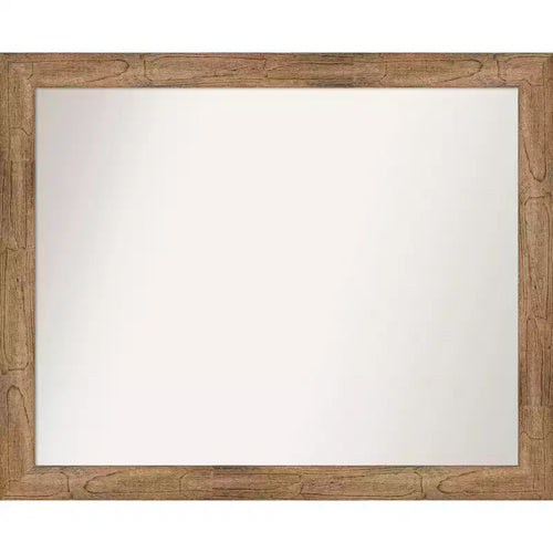 Amanti Art Owl Brown Narrow Non-Beveled Wood Framed Wall Mirror