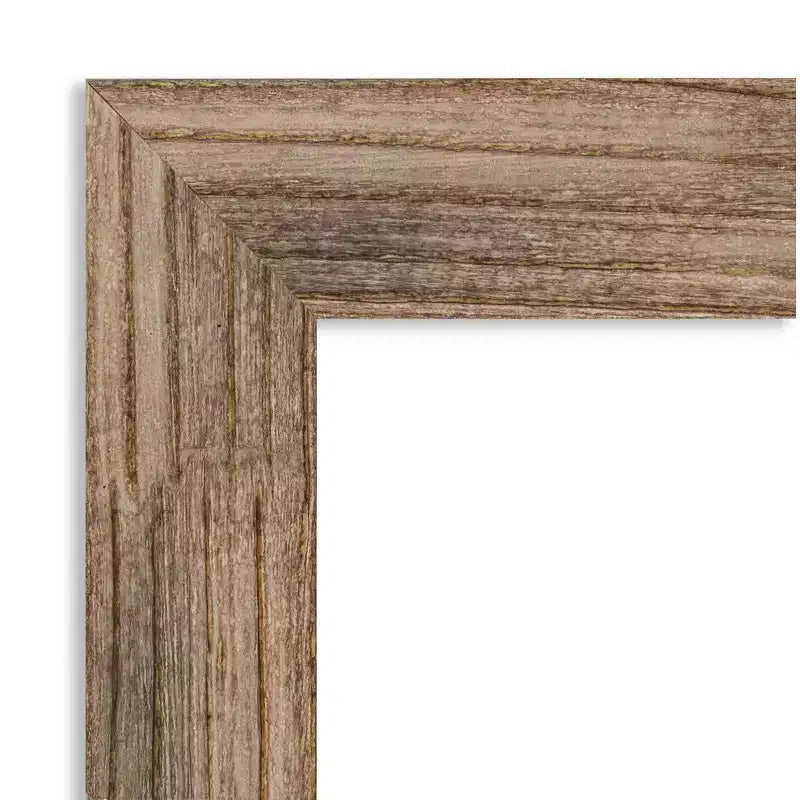 Miroir mural encadré en bois marron étroit non biseauté Amanti Art Owl