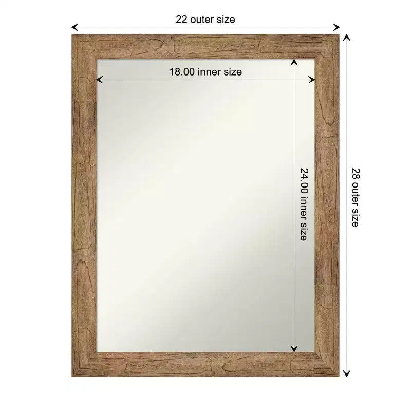 Miroir mural encadré en bois marron étroit non biseauté Amanti Art Owl