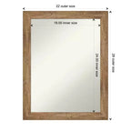 Miroir mural encadré en bois marron étroit non biseauté Amanti Art Owl