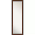 Amanti Art Yale Walnut Non-Beveled On the Door Mirror Full Length Mirror, Wall Mirror 51.5 in x 17.5 in.