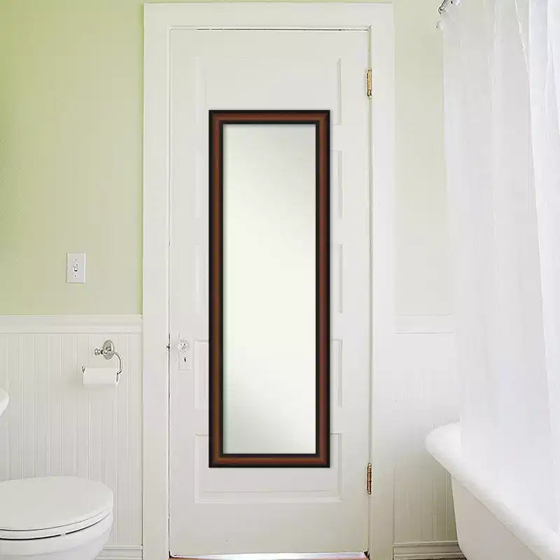 Amanti Art Yale Noyer Non-Biseauté Sur la porte Miroir psyché, Miroir mural 51,5 po x 17,5 po.