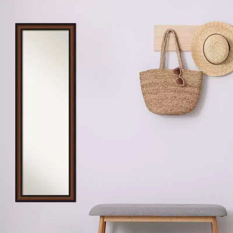 Amanti Art Yale Noyer Non-Biseauté Sur la porte Miroir psyché, Miroir mural 51,5 po x 17,5 po.