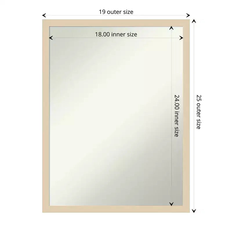 Miroir mural Amant Art Svelte en bois encadré sans biseau