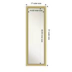 Amanti Art Landon Or Étroit Non Biseauté Sur la Porte Miroir Mural Miroir Complet, 51,5 po x 17,5 po.