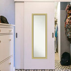Amanti Art Landon Or Étroit Non Biseauté Sur la Porte Miroir Mural Miroir Complet, 51,5 po x 17,5 po.