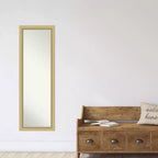 Amanti Art Landon Or Étroit Non Biseauté Sur la Porte Miroir Mural Miroir Complet, 51,5 po x 17,5 po.