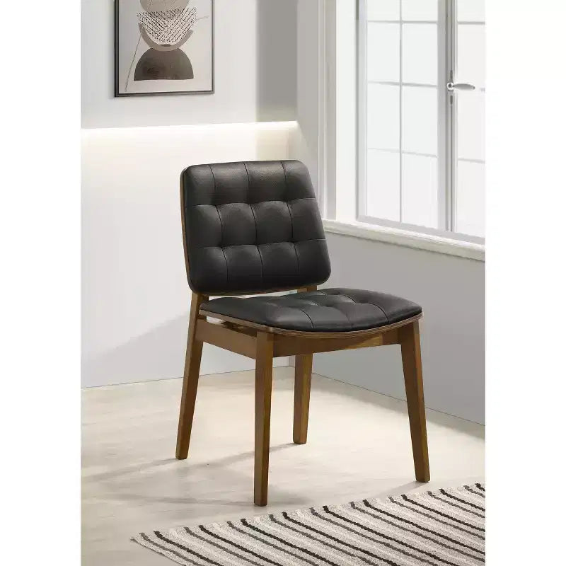 Lot de 2 chaises d'appoint Simple Relax en noyer naturel et noir