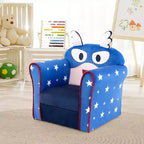 Costway Canapé Enfant Fauteuil Rembourré pour Tout-Petits Structure en Bois pour Enfants Bleu Marine