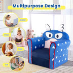 Costway Canapé Enfant Fauteuil Rembourré pour Tout-Petits Structure en Bois pour Enfants Bleu Marine
