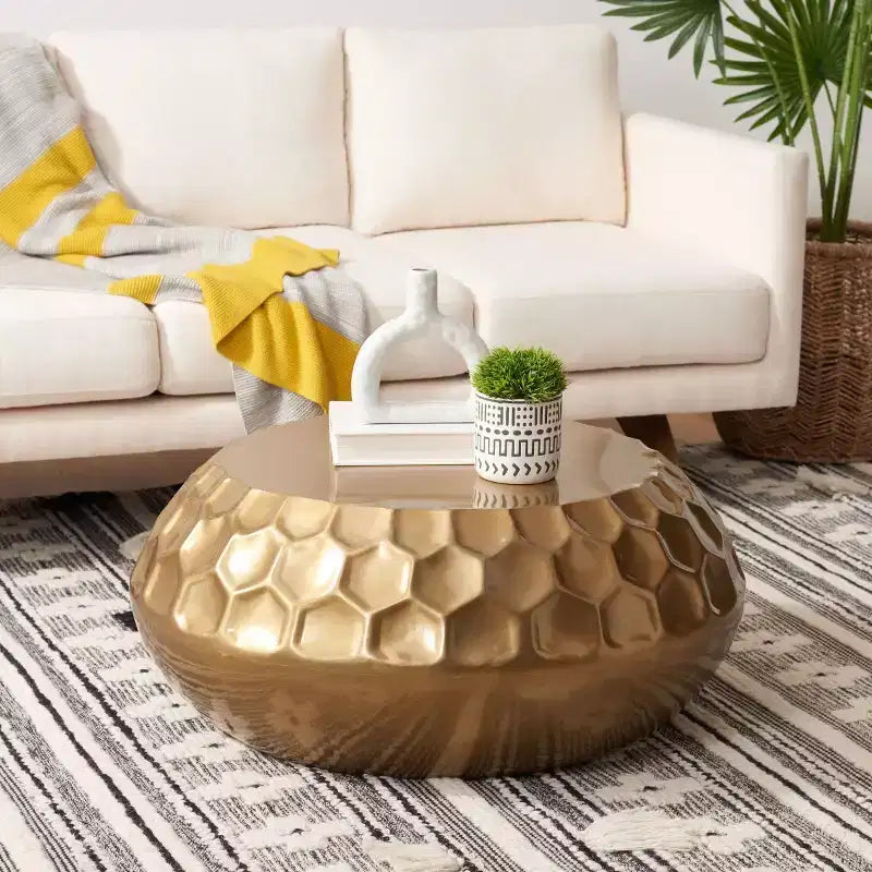 Table basse Roxanna - FOX3235A - Laiton antique - Safavieh Couture