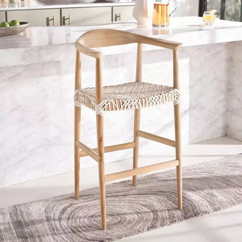 Tabouret de bar Bandelier - BST1005 - Naturel/Blanc - Safavieh