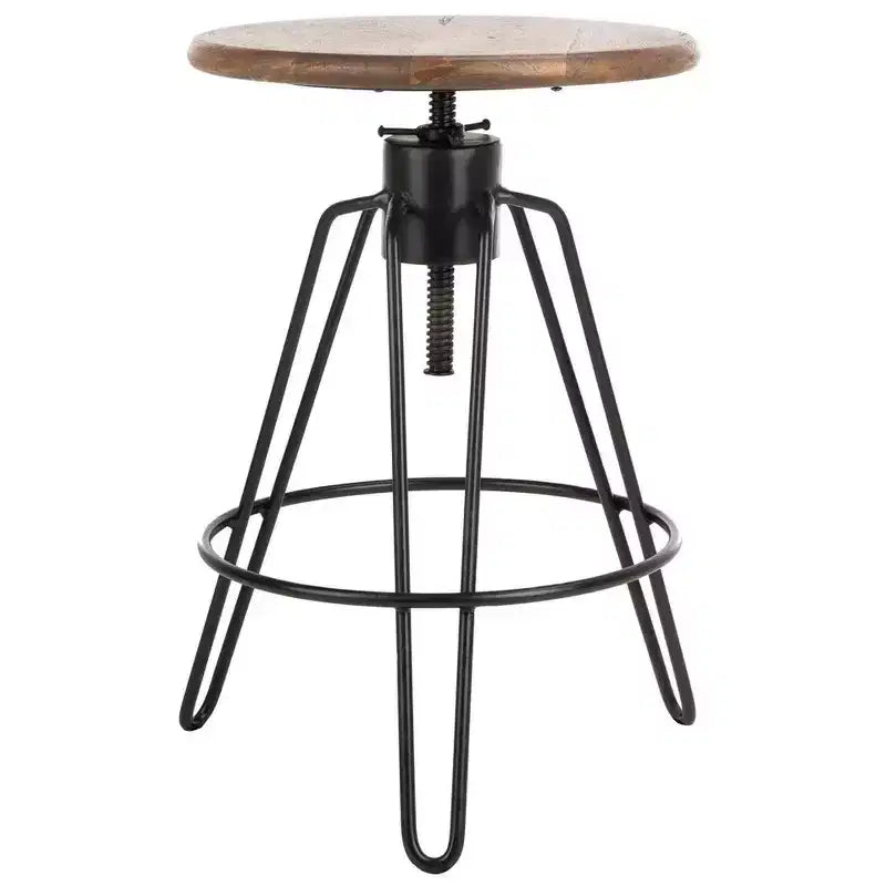 Tabouret de comptoir pivotant réglable Kai - BST3700 - Miel Naturel/Noir - Safavieh