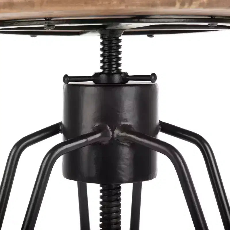 Tabouret de comptoir pivotant réglable Kai - BST3700 - Miel Naturel/Noir - Safavieh