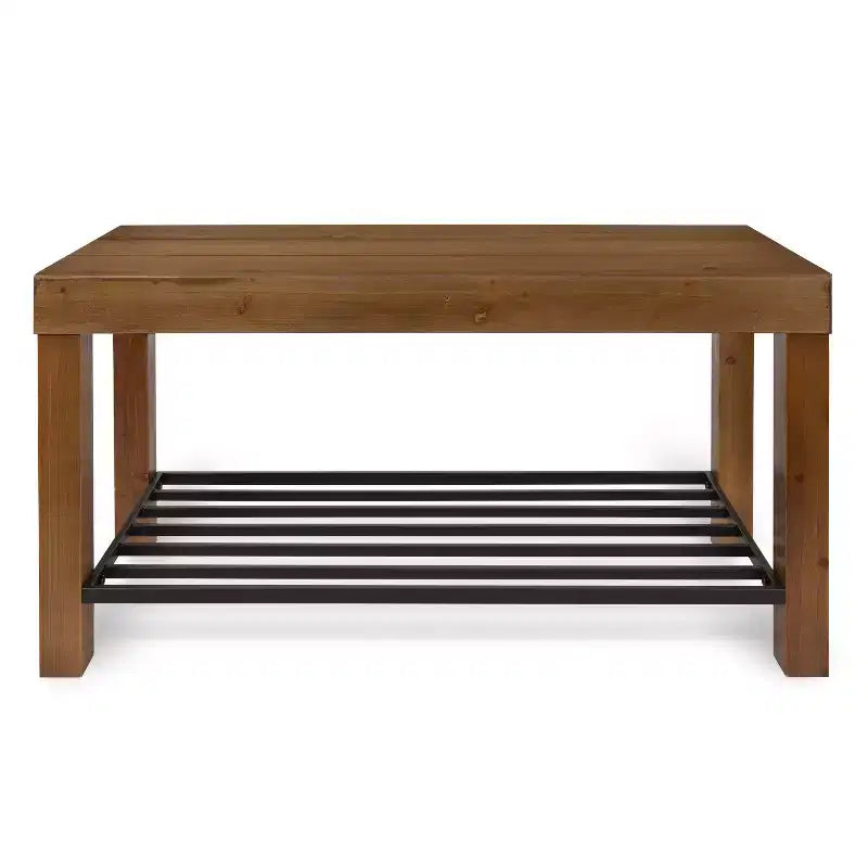 Banc rectangulaire en bois Kate and Laurel Jeran, 36x14x20, brun