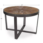Table basse ronde Kate and Laurel Gerhardt, 24x24x15.5, Marron rustique et noir