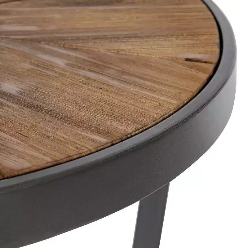 Table basse ronde Kate and Laurel Gerhardt, 24x24x15.5, Marron rustique et noir
