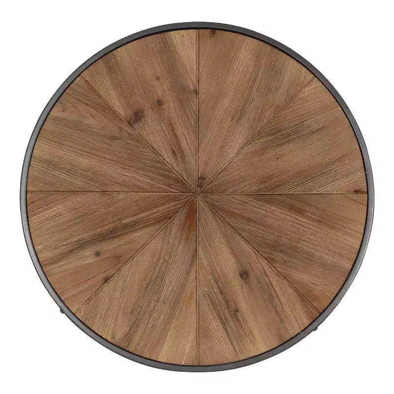 Table basse ronde Kate and Laurel Gerhardt, 24x24x15.5, Marron rustique et noir
