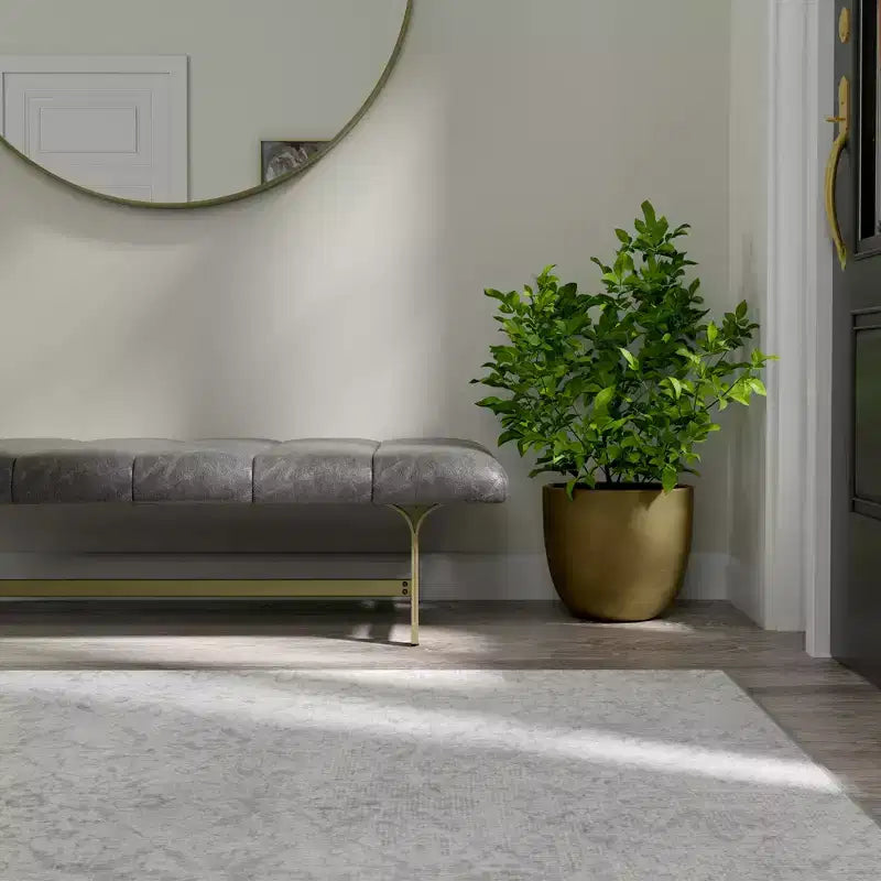 Table basse eLuxury Studio A en similicuir végan rembourré avec piètement en métal