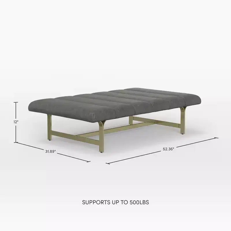 Table basse eLuxury Studio A en similicuir végan rembourré avec piètement en métal