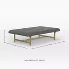 Table basse eLuxury Studio A en similicuir végan rembourré avec piètement en métal