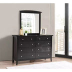 Passion Furniture Miroir de commode rectangulaire classique encadré, 37 po x 35 po