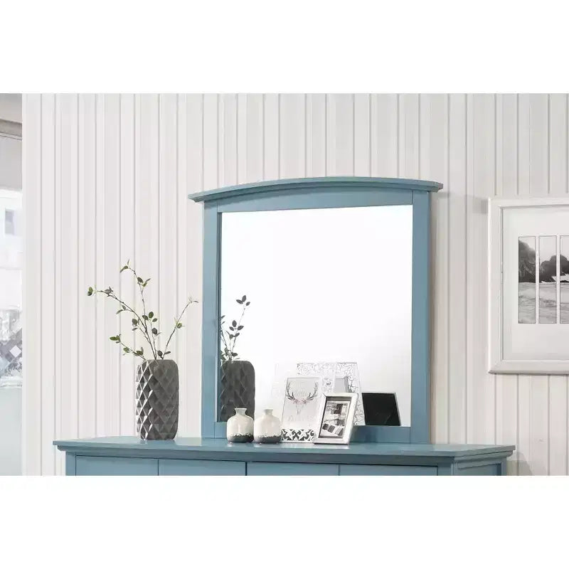 Passion Furniture Miroir de commode rectangulaire classique encadré, 37 po x 35 po