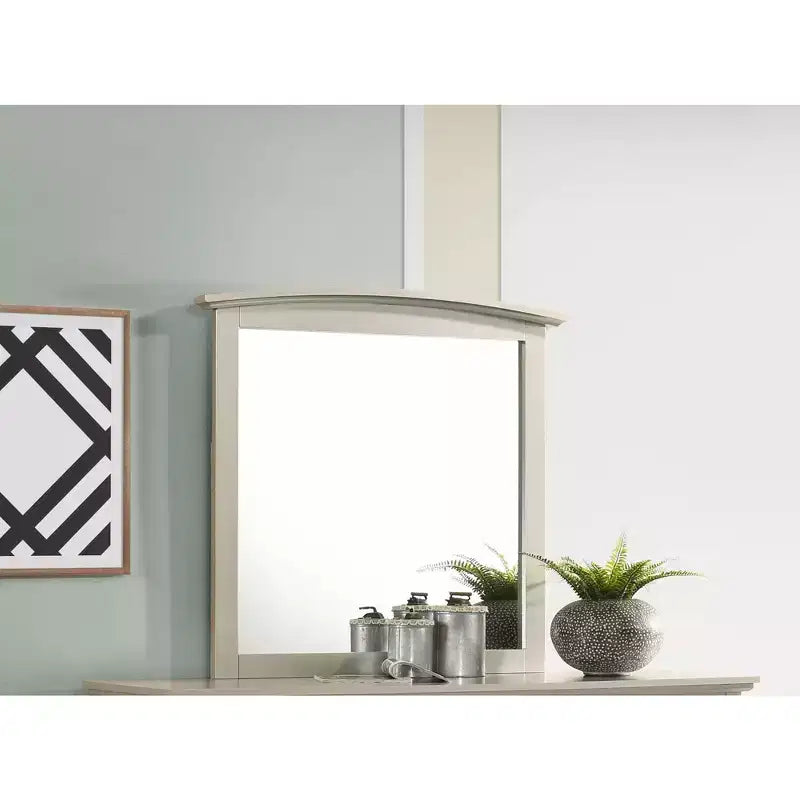 Passion Furniture Miroir de commode rectangulaire classique encadré, 37 po x 35 po