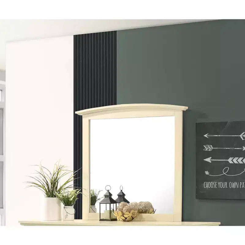 Passion Furniture Miroir de commode rectangulaire classique encadré, 37 po x 35 po