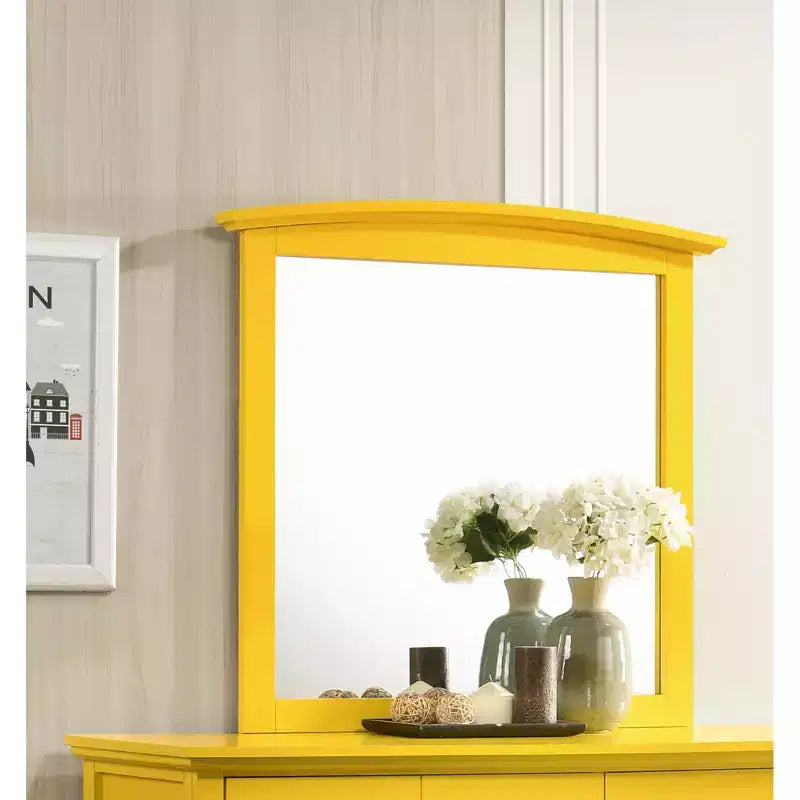 Passion Furniture Miroir de commode rectangulaire classique encadré, 37 po x 35 po