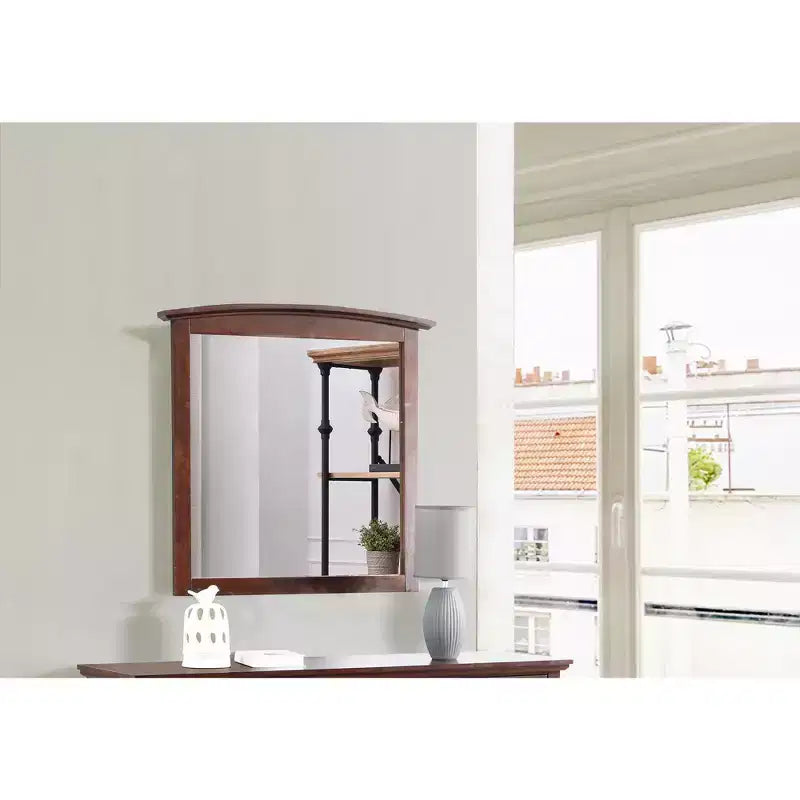 Passion Furniture Miroir de commode rectangulaire classique encadré, 37 po x 35 po
