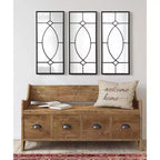 Miroir décoratif rectangulaire en métal Kate and Laurel Bakersfield, 13x3, noir