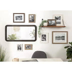 Miroir mural encadré en bois Pao Kate et Laurel, 17x32, gris