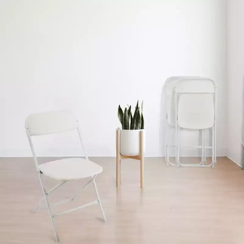 Chaise Pliante en Plastique Blanc Elama (4 pièces)