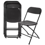 Elama 4 Piece Plastic Folding Chair in White