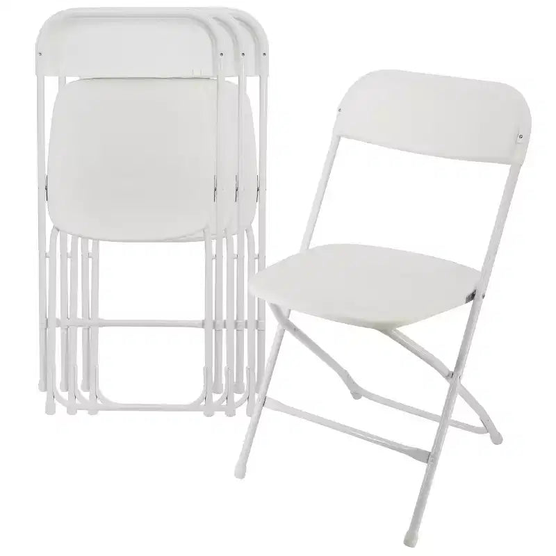 Chaise Pliante en Plastique Blanc Elama (4 pièces)