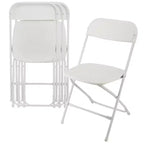 Chaise Pliante en Plastique Blanc Elama (4 pièces)