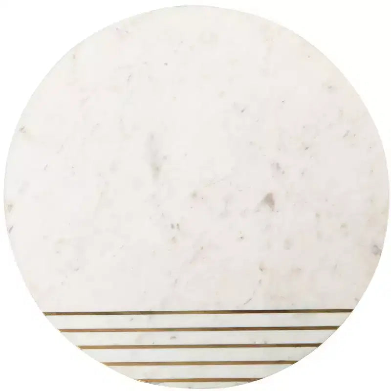 Table d'appoint Valerie Marble - ACC7202 - Blanc/Laiton - Safavieh