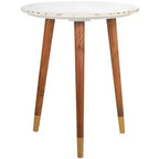 Table d'appoint Valerie Marble - ACC7202 - Blanc/Laiton - Safavieh