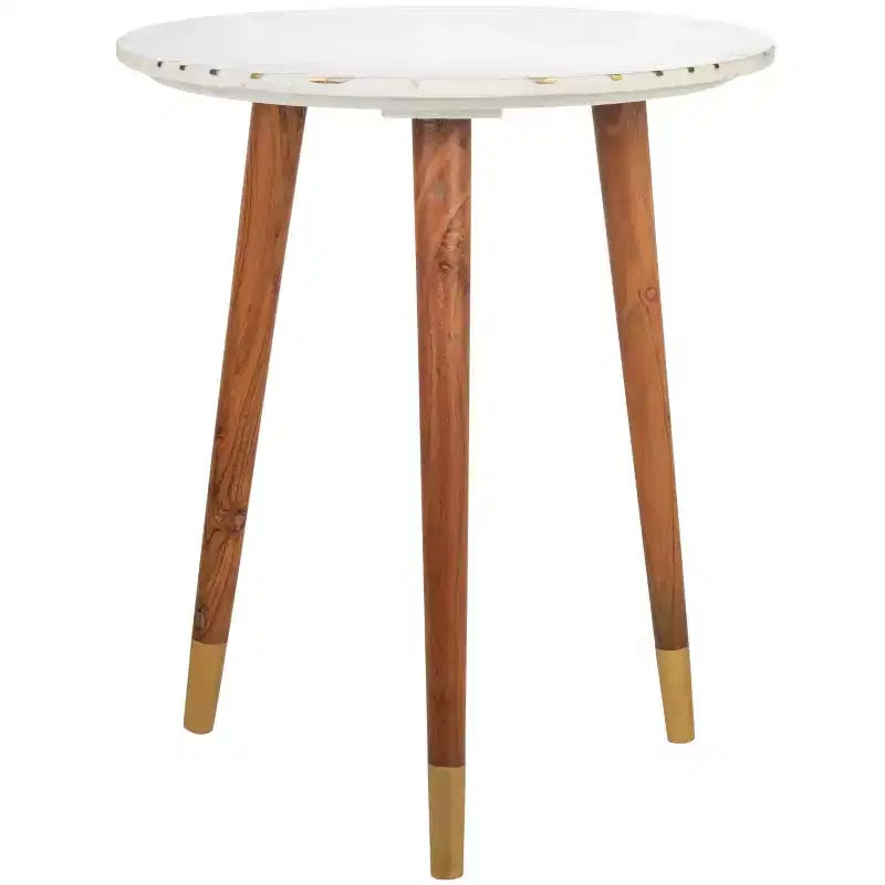 Table d'appoint Valerie Marble - ACC7202 - Blanc/Laiton - Safavieh