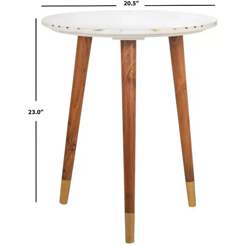 Table d'appoint Valerie Marble - ACC7202 - Blanc/Laiton - Safavieh