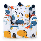 Costway Canapé Enfant Fauteuil en Mousse Rembourré Dinosaure Canapé pour Tout-Petit avec Housse et Coussin