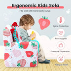 Costway Canapé Enfant Fauteuil en Mousse Rembourré Dinosaure Canapé pour Tout-Petit avec Housse et Coussin