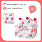 Costway Canapé Enfant Fauteuil en Mousse Rembourré Dinosaure Canapé pour Tout-Petit avec Housse et Coussin