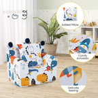 Costway Canapé Enfant Fauteuil en Mousse Rembourré Dinosaure Canapé pour Tout-Petit avec Housse et Coussin