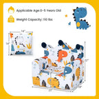 Costway Canapé Enfant Fauteuil en Mousse Rembourré Dinosaure Canapé pour Tout-Petit avec Housse et Coussin
