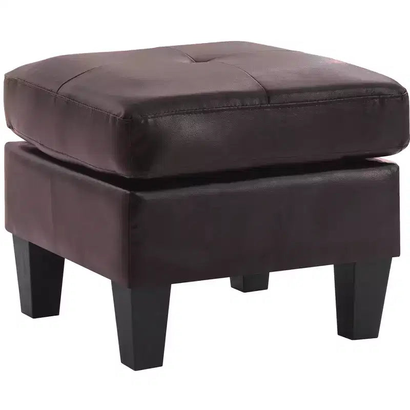 Passion Furniture Newbury Pouf rembourré en similicuir