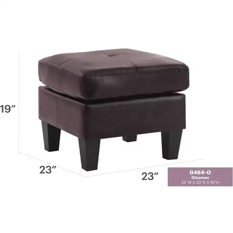 Passion Furniture Newbury Pouf rembourré en similicuir