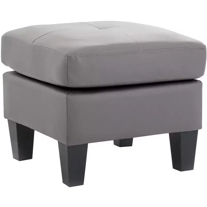 Passion Furniture Newbury Pouf rembourré en similicuir